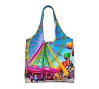 Corlorful Park Sac à bandoulière en toile imprimée pour femme Sac fourre-tout léger