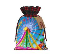 Corlorful Park Sac cadeau avec cordon de serrage 2 couleurs Taille M Beau Pratique Convient pour Noël et les anniversaires
