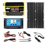 CORLYSE Kit De Panneaux Solaires 4000W, Kit D'onduleur Solaire Portable Léger, avec Contrôleur Solaire 30A, Système d'alimentation Solaire Complet pour Maison, Abri, Ferme, Camping-Car, Bateaux,Black