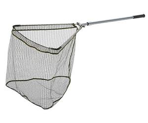 Cormoran Épuisette Ultra-Strong, Longueur 240 centimètres, Taille 70x70 centimètres, Filet Pliable en Polyester avec Revêtement en Caoutchouc, Manche Télescopique, 2 éléments, Modèle 6247, 62-47242