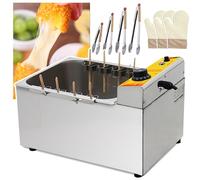 伟 祥 Corn Dog Deep Fryer Commercial, 12L Automatic Corn Dog Fryer with 8 Detachable Hooks, Adjustable Temperature Cheese Hot Dog Stick Maker, Large Capacity Corndog Maker Machine