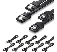 CORN Lot de 10 câbles de données SATA III 6 Gbit/s droits avec loquet de verrouillage de 40 cm pour disque dur SATA, SSD, pilote CD, graveur CD
