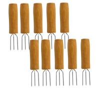 Corn on the Cob Bargonds, Corn on the Cob Holders 10pcs sur les brochettes 3 Pins porte-cornaux avec poignée en bois non glissante pour barbecue à usage extérieur