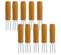 Corn on the Cob Holders 10pcs Corn on the Cob Barbas 3 broches Holders Sweet- avec poignée en bois sans glissement pour les fêtes de barbecue Camping, Sports
