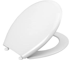 Cornat 1076385 Abattant WC « Palu » - Look blanc classique - Thermoplastique facile d'entretien - Design sobre s'adapte à n'importe quelle salle de bain/siège de toilette