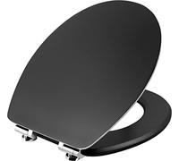 Cornat Abattant WC Prime « Black Steel » - Design attrayant - Noyau en bois de qualité supérieure - Système d'abaissement automatique et fixation rapide - Sensation d'assise confortable - Noir