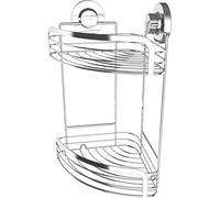 Cornat Corbeille d'angle 3 en 1 pour montage d'angle 3 en 1 avec ventouse, coussinet adhésif et perçage Chromé, T340271