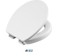 Cornat Abattant WC « Safeline 2.0 » - Look blanc classique - Duroplast facile d'entretien - Forme surélevée - Système d'abaissement automatique - Design simple s'adapte à chaque salle de bain/siège