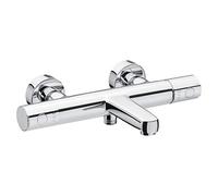 Cornat Derval Robinetterie thermostatique en laiton chromé avec poignée de sélection de température et thermostat de bain, DER2