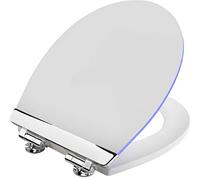 Cornat KSDSC363 Abattant WC « White Shining » - Éclairage LED doux la nuit - Avec capteur acoustique - Fonction Quick up & Clean - Système d'abaissement automatique - Montage confortable par le haut -