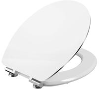 Cornat KSWSSC00 Abattant WC Prime White Steel - Design attrayant - Noyau en bois de qualité supérieure - Système d'abaissement automatique et fixation rapide - Sensation d'assise confortable - Blanc