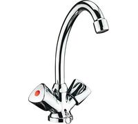 Cornat LI113 Robinetterie à Deux poignées pour lavabo Lisa, Bec orientable, Finition chromé