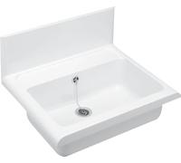 Cornat mural bec verseur Bac avec de trop-plein/, plastique, 550 mm, 1 pièce, blanc, wagb5500