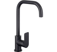 Cornat NERS52 Robinet d'évier monocommande Noir rond Corps robuste moulé sous pression Bec haut et pivotant