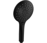 Cornat Noir TECB3429 Pommeau de douche à main Noir mat Ø 125 mm 3 types de jet normal et jet jet anticalcaire et économie d'eau