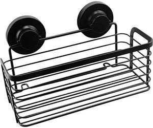 Cornat Panier de douche 3 en 1 - Montage Mural - 3 Options de Fixation Différentes avec Ventouse, Patin Adhésif & Perçage - Noir / Étagère de Douche / Étagère de Douche / T3402721