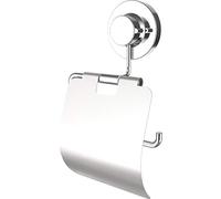Cornat Porte-papier toilette 3 en 1 Comfort - 3 options de fixation différentes avec ventouse, tampon adhésif et perçage - Avec couvercle - Chromé/Porte-papier toilette / T340260
