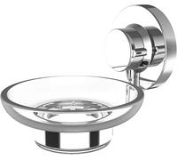 Cornat Porte-savon 3 en 1 - Avec plateau en plastique - 3 options de fixation différentes avec ventouse, tampon adhésif et perçage - Chromé/Porte-savon/Étagère de douche avec porte-savon / T340265