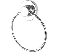 Cornat 1 - Anneau - 3 Options de Fixation différentes avec Ventouse, Tampon perçage Crochet adhésif/Porte Serviette d'invité / T340255, Chrome (Brillant), Taille Unique