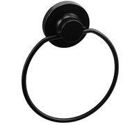 Cornat Porte-Serviettes 3 en 1 Anneau - 3 Options de Fixation différentes avec Ventouse, Tampon adhésif et perçage - Noir (Mat) / Crochet adhésif/Porte-Serviettes pour Serviette d'invité / T3402551