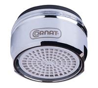 Cornat Régulateur de jet M24 x 1 AG - Économie d'eau jusqu'à 80% - Avec joint - Compatible avec robinetterie standard - Argent - En laiton, aérateur, buse de mélange, TECWS402