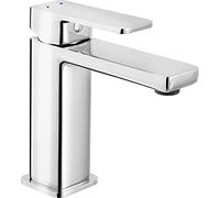 Cornat Robinet de lavabo monocommande en laiton chromé Teide - Fixation sans effort - Avec soupape de vidange à pression - Robinet haute pression pour salle de bain/lavabo / TEI1 - Argenté