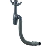 Cornat Siphon Anti-odeurs pour évier Tuyau de vidange Flexible et raccords pour appareils-Fabriqué en Plastique Emballage Facile à Recycler / T353306R, Gris, 1 1/2 Zoll x 40 mm