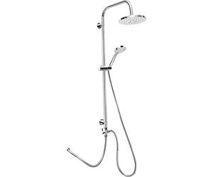 Cornat Système Round Neo » -Chromé-Pommeau Rond-Douchette 5 Types de Jet : Normal, Doux et massant-Anti-calcaire-Distance Entre Les Trous de perçage Variable-Kit Complet de Douche / TECBW3413