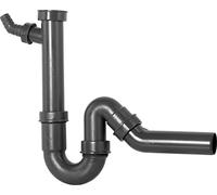 Cornat T353004R Siphon Anti-odeurs pour évier raccord d'appareil et dérivation à 45° -Fabriqué en Plastiques recyclés, Gris, 1 1/2 Zoll x 40 mm