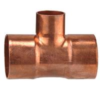 Cornat Té cuivre à souder 3 manchons 1 sortie réduite A 28mm B 22mm 1 pièce T51302822