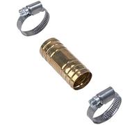 Cornat TEC308403 Raccord à vis pour tuyaux avec Deux Colliers, 1'', Laiton, Multicolore