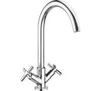 Cornat TR5 Robinetterie à Deux poignées pour évier tratto, avec Un Bec orientable, Finition chromé