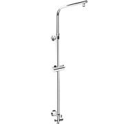 Cornat Tube montant « Square Vario » TECBW3411 - Réglable en hauteur - Forme carrée - Avec interrupteur et support de douchette - Fixations murales variables - Barre de douche pour pommeau de douche -