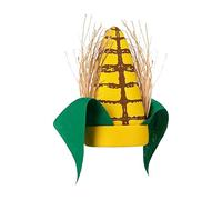Corncob Costume Hat - 11 pouces de maïs drôle, avec des feuilles vertes coque brune | ajustement confortable et confortable avec notre chapeau cosplaycosplaycosplaycosplayCospa