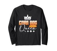 Corndog Fried Maïs Funny Foodie Food Lover Corn Dog Queen Manche Longue