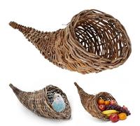 Corne d'abondance de Thanksgiving|Pièce maîtresse de Corne d'abondance 12 Pouces Grand Panier Thanksgiving tissé ' pour la décoration la Maison Table