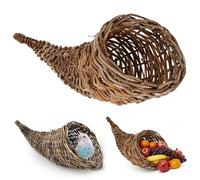 Corne d'abondance tissée de 30, 5 cm, grand panier de récolte Thanksgiving, corne d'abondance pour décoration table, taille