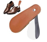 Corne de chaussure - Petit chaussure | corne de chassure portable | Chaussres en acier inoxydable Cornes avec couvercle en cuir PU | Assise de botte pour senior | Outil d'assistance aux pieds pour l