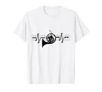 Corne de forêt Notes ECG Musique Battement Cardiaque Hornist T-Shirt Graphique avec Valeur