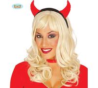 Corne démoniaque Bandeau de cheveux Halloween Accessoire de fête Costume Party Bandeau de cheveux élégant Diable Fête Halloween Déguisement Cosplay Design rouge, Couleur : Rouge