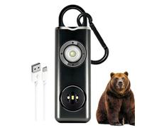Corne d'ours Rechargeable, Sifflet de Sécurité Rechargeable 130 DB, Corne d'ours Forte avec Lumière LED Stroboscopique, pour Alpinisme Randonnée Plein Air Trekking Marche Survie