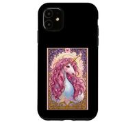Corne Licorne avec crinière Rose Cheval Hobby Cheval Coque pour iPhone 11