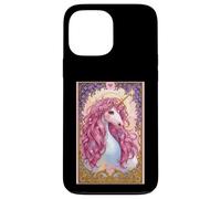 Corne Licorne avec crinière Rose Cheval Hobby Cheval Coque pour iPhone 13 Pro Max
