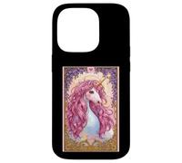 Corne Licorne avec crinière Rose Cheval Hobby Cheval Coque pour iPhone 14 Pro