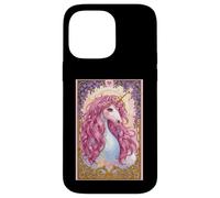 Corne Licorne avec crinière Rose Cheval Hobby Cheval Coque pour iPhone 14 Pro Max