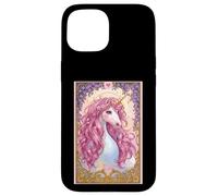 Corne Licorne avec crinière Rose Cheval Hobby Cheval Coque pour iPhone 15