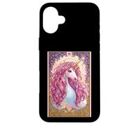 Corne Licorne avec crinière Rose Cheval Hobby Cheval Coque pour iPhone 16 Plus
