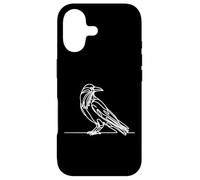 Corneille Mantelée Line Art Oiseau Perché Coque pour iPhone 17
