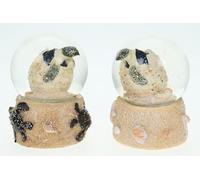 Cornelißen Boule à paillettes - Tortue de mer dans l'œuf - Animal Neige - Miniature - En verre