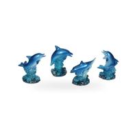 Cornelißen Lot de 4 figurines d'animaux dauphins en polyrésine - Hauteur : 5 cm